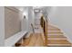 Upstairs hallway with built-in bench and additional staircase at 60 Harvest View Way, Franklinton, NC 27525