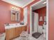 Bathroom with single vanity and shower/tub combo at 557 Olives Chapel Rd, Apex, NC 27502
