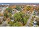 Aerial view of neighborhood with tree-lined streets and houses at 1905 Wagoner St, Durham, NC 27705