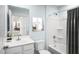 Clean bathroom, bathtub and shower combination at 278 Gianna Dr, Lillington, NC 27546