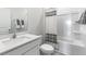 Clean bathroom with white vanity, shower, and toilet at 723 Dorset Stream Dr, Fuquay Varina, NC 27526