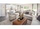 Comfortable living room featuring light beige sofa and arm chair at 8813 Tartan Clan Dr, Willow Springs, NC 27592