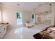 Spa-like bathroom with soaking tub and walk-in shower, marble finishes at 5200 Blue Stem Ct, Raleigh, NC 27606