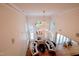 High-ceiling living room with a stunning crystal chandelier at 5200 Blue Stem Ct, Raleigh, NC 27606