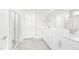 Bright bathroom boasts double sinks, a large mirror, and a walk-in shower at 258 Tyree Trl, Burlington, NC 27215