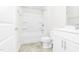 Clean bathroom with a tub, toilet and vanity at 258 Tyree Trl, Burlington, NC 27215