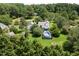 Aerial view showing house, pool, and large backyard at 2517 Oakes Plantation Dr, Raleigh, NC 27610
