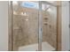 Modern shower with glass enclosure and built-in shelves at 135 Glenfield Ln, Burlington, NC 27215