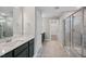 Elegant bathroom with a large shower, double vanity, and modern fixtures at 81 Eagle Crest Ct # Apex Craftsman, Lillington, NC 27546