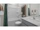 Clean bathroom with a bathtub, shower, and modern vanity at 752 Dorset Stream Dr, Fuquay Varina, NC 27526