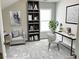 Home office featuring a desk, chair, and built-in shelving at 36 Fetterbush Way, Clayton, NC 27520