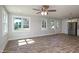 Bright living room featuring hardwood floors and ceiling fan at 508 East End Ave, Durham, NC 27703