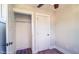 Small bedroom closet with wood-look flooring at 508 East End Ave, Durham, NC 27703