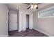 Bedroom with hardwood floors and built-in closet at 508 East End Ave, Durham, NC 27703