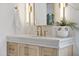 Modern bathroom with gold fixtures and marble accents at 3300 Founding Place, Raleigh, NC 27612