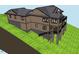 House rendering highlighting rear elevation and elevated deck at 56708 Nash, Chapel Hill, NC 27517