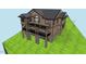 Multi-story home rendering with elevated deck and hillside lot view at 56708 Nash, Chapel Hill, NC 27517