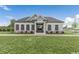 House exterior showcasing a ranch style home with a front yard at 644 Barbour Farm Ln, Four Oaks, NC 27524