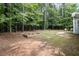 Spacious backyard with mature trees and a patio area at 140 Applegate Dr, Franklinton, NC 27525