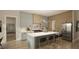 Modern kitchen with light-colored cabinetry, marble countertops, and a large island at 3612 Bailey Meadows Drive Dr, Wake Forest, NC 27587