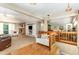 Spacious living room with a brick fireplace at 9500 Ligon Mill Rd, Wake Forest, NC 27587