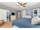 Guest bedroom with ample closet space and a ceiling fan at 9500 Ligon Mill Rd, Wake Forest, NC 27587