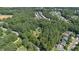 Aerial view showcasing a large wooded lot near houses at 9500 Ligon Mill Rd, Wake Forest, NC 27587