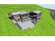 Aerial view of a modern house, highlighting its unique design and hillside location at 10397 Holt, Chapel Hill, NC 27517