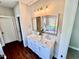 Double vanity bathroom with marble countertops and modern fixtures at 3701 Greystone Dr, Rocky Mount, NC 27804