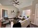 Living room with vaulted ceiling, hardwood floors, and comfortable seating at 3701 Greystone Dr, Rocky Mount, NC 27804