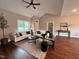 Spacious living room featuring hardwood floors and a vaulted ceiling at 3701 Greystone Dr, Rocky Mount, NC 27804