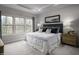 Spacious primary bedroom with large windows and plush bedding at 1226 Helms St, Durham, NC 27713