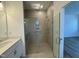 Bathroom with large walk-in shower and modern vanity at 146 Swain St, Clayton, NC 27527