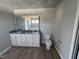 Double vanity bathroom with granite countertops at 218 Lotus Ave, Smithfield, NC 27577