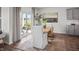 Dining area with hardwood floors and access to backyard patio at 2209 Fletchers Ridge Dr, Durham, NC 27703