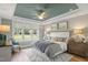 Spacious main bedroom with a view and tray ceiling at 399 W Amber Oak Dr # 52, Selma, NC 27576