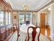 Elegant dining room with a chandelier and built-in hutch at 107 Knottingham Ct, Dunn, NC 28334