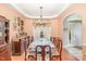 Formal dining room with a chandelier and large table, perfect for gatherings at 3313 Overhead Ct, Willow Springs, NC 27592