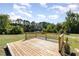 Serene deck offering picturesque views of the pond and surrounding landscape at 3313 Overhead Ct, Willow Springs, NC 27592