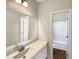 Bathroom with double vanity and a tub shower combo at 3105 Matthew Ridge Dr, Zebulon, NC 27597