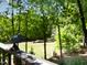 Peaceful backyard view with lush trees and manicured lawn at 50211 Manly, Chapel Hill, NC 27517