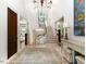 Stunning curved staircase in a spacious entryway, a focal point of the home at 50211 Manly, Chapel Hill, NC 27517