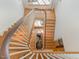 Elegant curved staircase with wood railing and treads at 50211 Manly, Chapel Hill, NC 27517