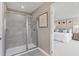 Spa-like bathroom with a walk-in shower and modern finishes at 521 Impala Trce, Wendell, NC 27591