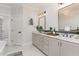 Primary bathroom with double vanity and marble countertops at 600 Darian Woods Drive,, Holly Springs, NC 27540