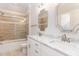 Elegant bathroom with double vanity and marble countertops at 600 Darian Woods Drive,, Holly Springs, NC 27540