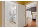 Small bathroom with a sink, toilet and shower at 214 College St, Oxford, NC 27565