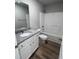 Bathroom with granite vanity and tub shower combo at 98 Lotus Ave, Smithfield, NC 27577