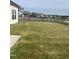 Backyard with a wooden fence, grassy area and pond view at 1565 Sage Treee Dr Dr, Zebulon, NC 27597