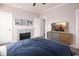 Bedroom with double bed, dresser, and large TV at 1845 N Main St, Roxboro, NC 27573